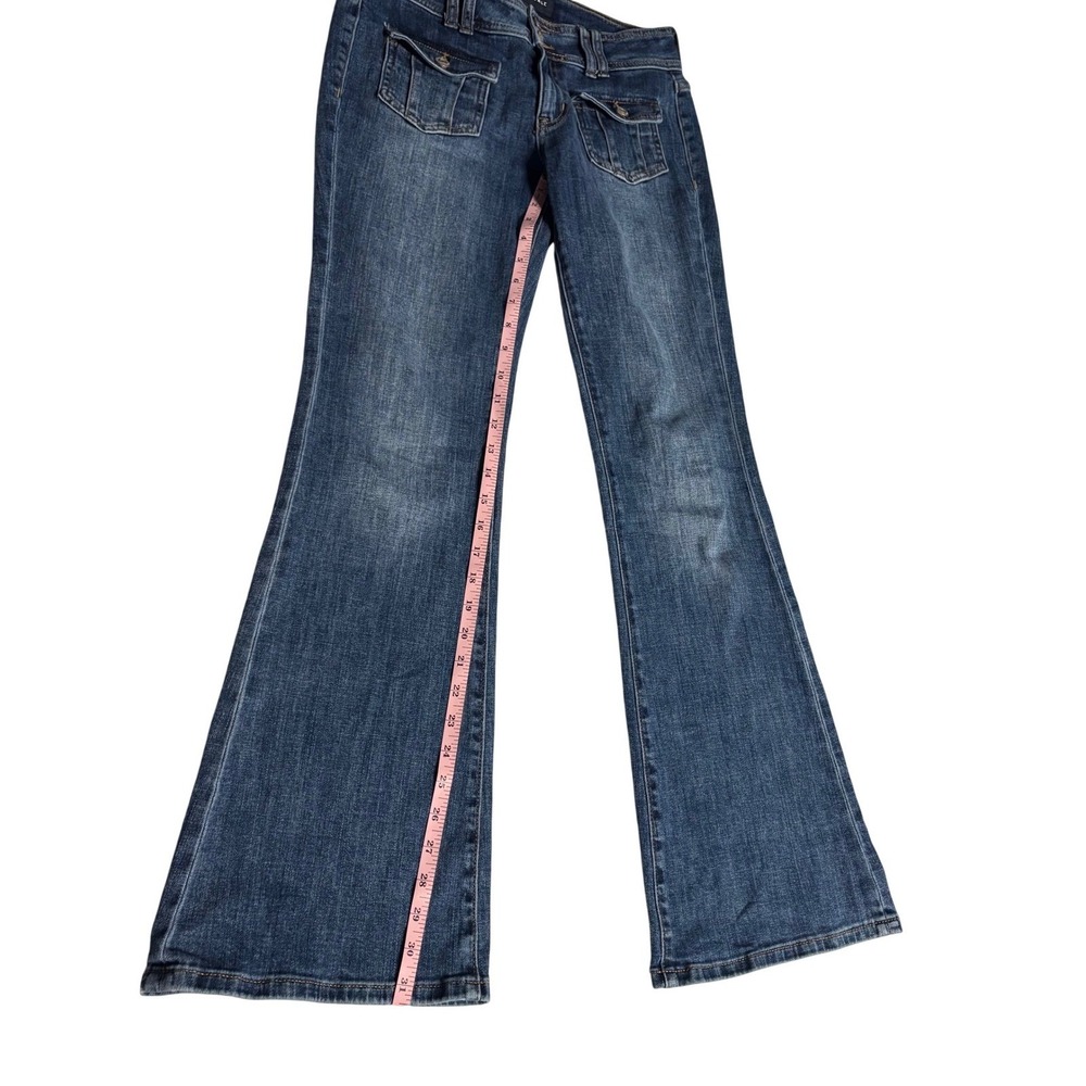 Aeropostale Low Rise Flare Jeans Medium Wash Front Flap Pockets Size 2 Reg Y2K - Picture 6 of 6